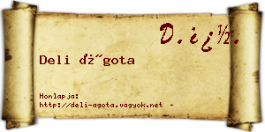 Deli Ágota névjegykártya