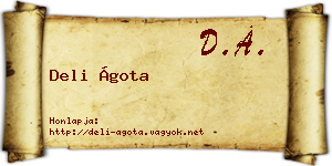 Deli Ágota névjegykártya